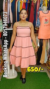 Butter Finish Fabric | Noodle Strappy Triple-Tier Layered Knee-Length Western Dress 🥰😍😘🥳 #fashion #video #style #western #modeindia | MODE India