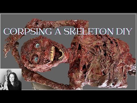 How to Corpse a Full Size Skeleton Halloween Haunted House Prop / Latex / Cotton / Shrink Wrap