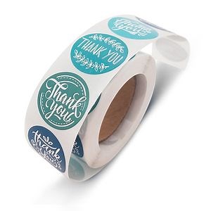 [Hot Item] Cheap Roll Logo Printing Thank You Paper Stickers Customized Self Adhesive Thermal Labels