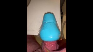 POV trying the Hello Cake Male Stroker from Walmart cock ring finishing with nice cum shot load