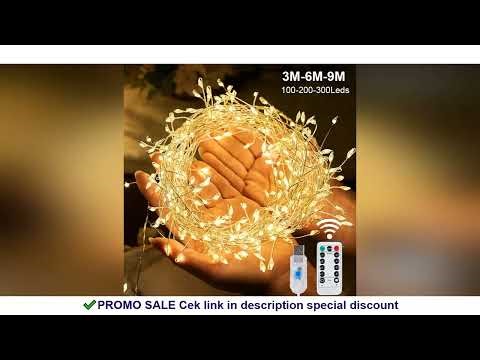 3/6/9M USB Power LED Firecracker String Lights Remote Control Garland Fairy Lights for Wedding Party