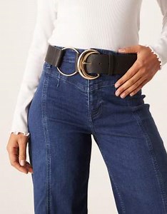 My Accessories oversized buckle circle hip belt in black and gold | ASOS