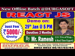 REACT JS Offline Training @ DURGASOFT
