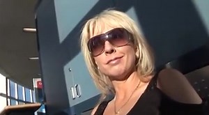 Big tit mature milf in a creampie gangbang