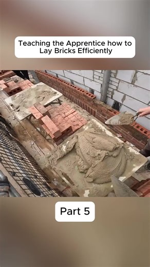 Teaching the Apprentice how to Lay Bricks Efficiently #fblifestyle #brickwork #bricklayer #bricklaying #The #humour | Bricks Trick