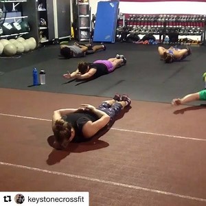 #cfg coach @keystonecrossfit brings some #cfgymnastics shoulder warmup back to his gym. #Repost @keystonecrossfit ・・・ How do you warm up your shoulders or improve your ROM? ... #keystonecrossfit #crossfit #reversesnowangels #shoulderhealth #rom #warmup #internalrotation | CrossFit Preferred Course: The Gymnastics Course