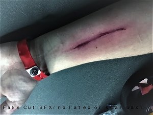 easy fake cut SFX no latex or scar wax