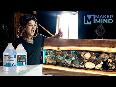 DIY Epoxy Resin River Table Using Real Petoskey Stones | Full Build Tutorial