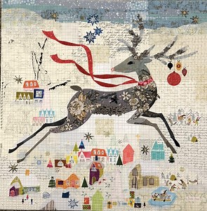 Christmas Quilt Pattern, Fiberworks Laura Heine Collage Quilt Pattern, Cute Quilt Patterns, Holiday Quilt Designs, Reindeer Quilting Pattern - Etsy Canada