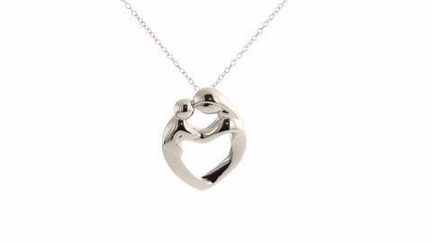 Bling Jewelry Womens Loving Mother Family Heart Pendant Necklace .925 Sterling Silver
