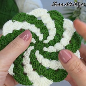 Easy Crochet Coaster/Soufflé Pattern🪴#crochet #knitting #diy #handmade #fblifestyle | Nevinin hobi köşesi