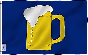Anley Fly Breeze 3x5 Foot Beer Mug Flag - Vivid Color and Fade proof - Double Stitched - Beer Mug BM Advertising or Service Businesses Flags Polyester with Brass Grommets 3 X 5 Ft