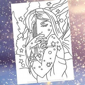 Fairy Of Winter Frost, Coloring Page For Kids And Adults By Fairychamber