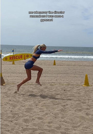 Gymnast's Epic Backflip on the Beach