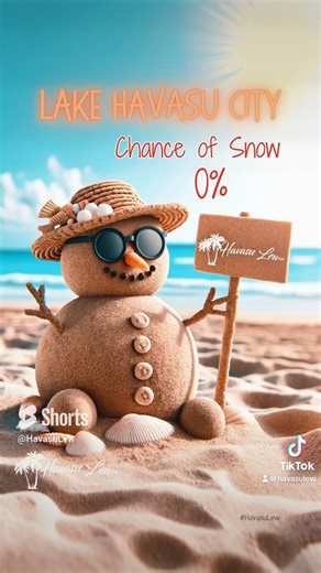 The 15 day weather forecast in Lake Havasu City calls for a 0% Chance of Snow ☀️☀️  Follow HavasuLew on Facebook, TikTok, YouTube and Instagram @ https://linktr.ee/havasulew #shorts #youtubeshorts #shortvideo #HavasuLew #LakeHavasu #azweather #desertweather #nobaddays #livinginparadise | Havasu Lew | Facebook