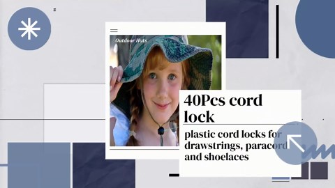 40Pcs Cord Lock, Plastic Cord Locks for Drawstrings, Black Spring Toggle Stopper with 4 Sizes, Elastic Cord Adjuster Shoelace Fastener Lock for Drawstring, Paracord, Shoelaces, Clothing and Bags