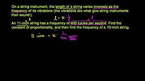 Inverse variation word problem: string vibration