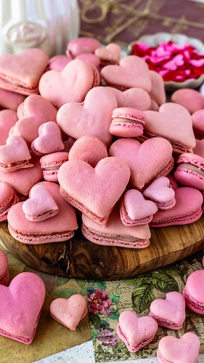 51K views · 175 reactions | Heart Macarons filled with Strawberry...