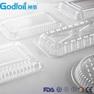 [Hot Item] Rectangular Disposable Aluminium Foil Food Containers with Lucency Lids
