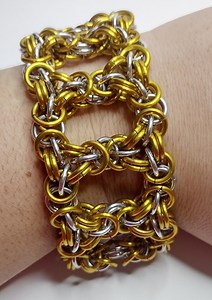 Byzantine Chainmaille Bracelet Unique Anodized Aluminum Accessory Cosplay Jewelry Gift Wide Lightweight Bracelet - Etsy