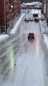 A car loses control on icy roads and triggers a domino effect, crashing into multiple vehicles in seconds. | Jack tube
