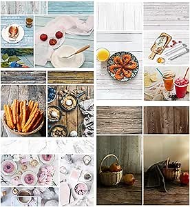 BEIYANG 5PCS 22x35 Inch 2 in 1 Photography Backdrops, Retro Vintage Marble Texture Waterproof Background Paper Tabletop Backdrop Food Jewelry Cosmetics Makeup Professional Photo Shoot