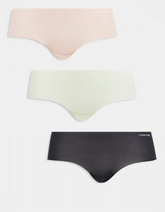 Calvin Klein Invisibles 3 pack hipster brief in black/beige/yellow | ASOS
