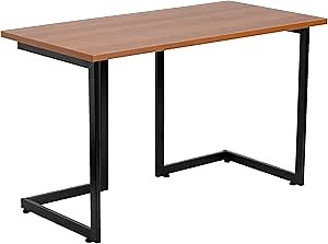 Flash Furniture Cherry Computer Desk with Black Metal Frame