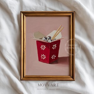 Chinese Takeout Box Printable Wall Art, Mirror Ball Kitchen Decor Food Poster - Etsy Australia