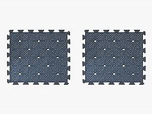 A1HC Puzzle Exercise Mat with Rubber Interlocking Tiles 18"X18", Interlocking rubber mat for gym equipment with Border, playground rubber tiles, garage flooring, protective flooring, Gym, Yoga mats