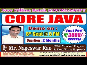 CORE JAVA Offline Training @ DURGASOFT