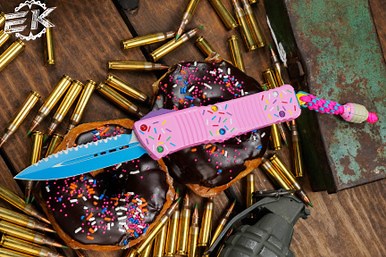 Microtech Combat Troodon "Dessert Warrior" OTF Automatic Knife 3.8" Dagger Serrated 142-3DWGS