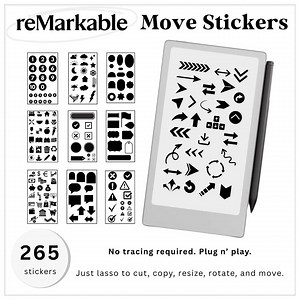 No Trace 265 Stickers Remarkable Paper Pro Move | Black & White Icons | Lasso to Copy, Move, Resize | for Journals, Planners, Business - Etsy