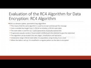 [CSC487] Evaluation of the RC4 Algorithm for Data Encryption