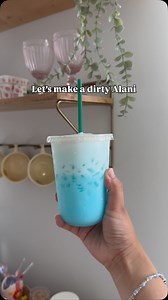 3.4K views · 67 reactions | Made a dirty cotton candy Alani with blue raspberry torani syrup. Topped with heavy cream and sweet cream. It is on the sweeter side but very good! | Karina Alyza | Facebook