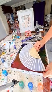 10K views · 394 reactions | Hot days in Brisbane call for satin hand fan Water Marbling ❤️. This size is a few days old, but it still works  | Raynbow Crow Studios | Facebook