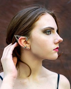 Elf Ear Cuffs for Pierced Ears : Fairy Rhinestone Cosplay Earrings - Etsy