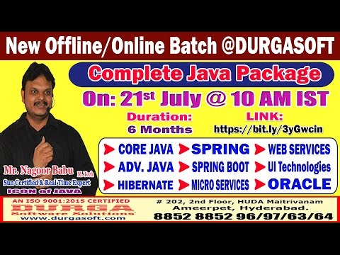 Complete Java Package Offline/Online Training @ DURGASOFT