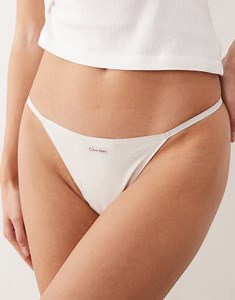 Calvin Klein - Signature - Tanga-string van katoen en modal in wit | ASOS