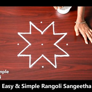 15K views · 189 reactions | Very Easy Kolam | Simple Daily Rangoli Designs | Satisfying Relaxing Video | Kolangal Art | Easy & Simple Rangoli Sangeetha | Facebook