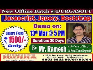 Javascript, Jquery, Bootstrap Offline Training @ DURGASOFT