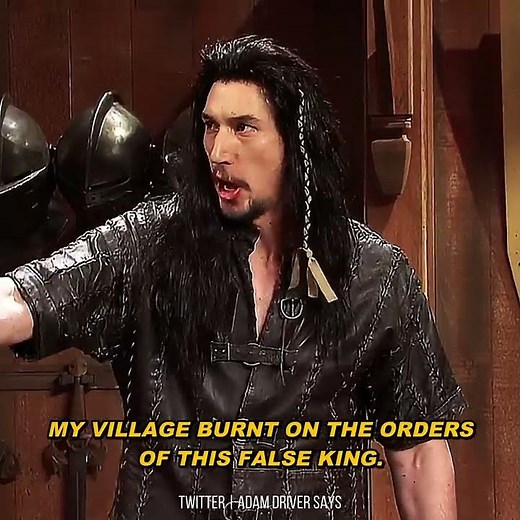 Adam Driver getting too into character as Red and Yellow Knight on Medieval Times