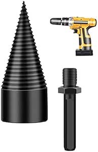 Removable Firewood Log Splitter Drill Bit,Wood Splitter Drill Bits Detachable Electric Drills Screw Cone for Family Outdoor Camping,Stove,Farm