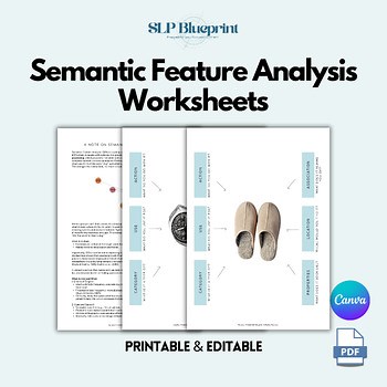 Semantic Feature Analysis Worksheets. Adult SLP. Aphasia Activities for Adults