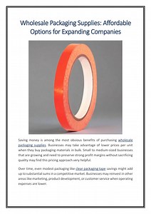 Wholesale Packaging Supplies Affordable Options for Expanding Companies - SlideServe