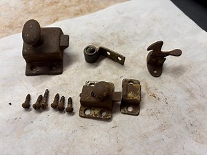 Small Lock Latches Spring Loaded Cabinet Hardware Parts AS IS For, Farmhouse Cabinet Door, Rusty Metal Assemblage - Etsy