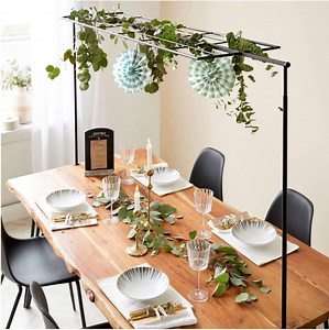 [Hot Item] Adjustable Over The Table Rod Stand with Wire Mesh Panel Black