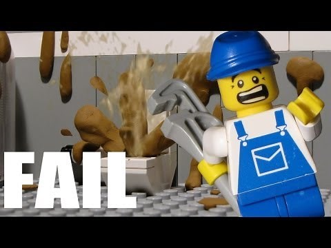 Lego Toilet Fail - Toilet Disaster