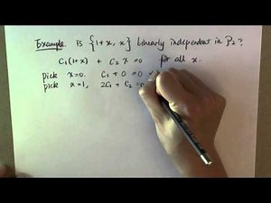 Linearly independent functions: example