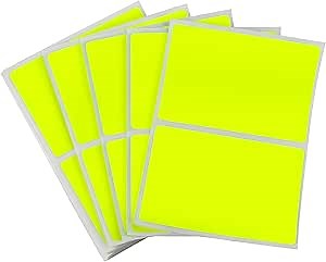 Amazon.com : ChromaLabel 2 x 3 inch Name Tag Stickers, 150 Labels per Pack, Fluorescent Yellow : Office Products
